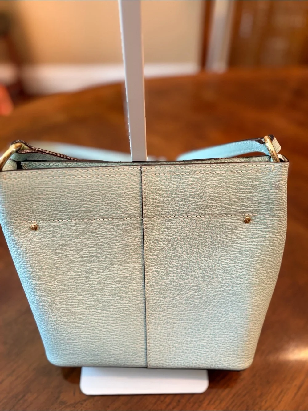 Frances Valentine Icy Blue Leather Shoulder/ Crossbody Bag - Like New